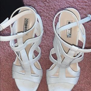 Guess White Strap Heels